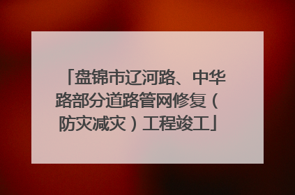 盘锦市辽河路、中华路部分道路管网修复（防灾减灾）工程竣工